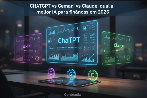 ChatGPT vs Gemini vs Claude: qual a melhor IA para finanças em 2026
