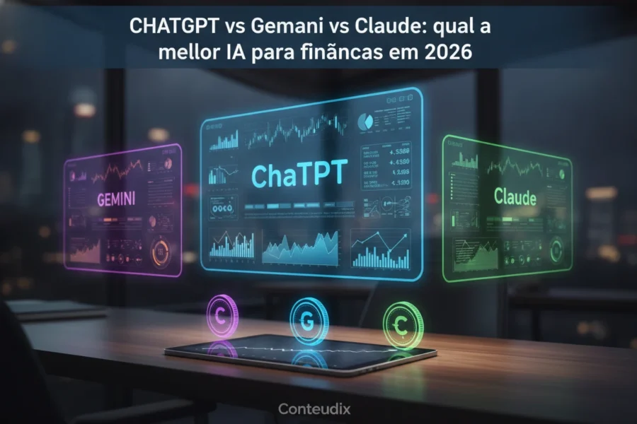 ChatGPT vs Gemini vs Claude: qual a melhor IA para finanças em 2026