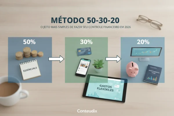 Método 50 30 20 O Jeito Mais Simples de Fazer seu Controle Financeiro em 2026