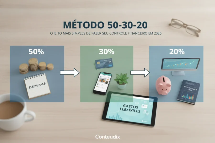 Método 50 30 20 O Jeito Mais Simples de Fazer seu Controle Financeiro em 2026