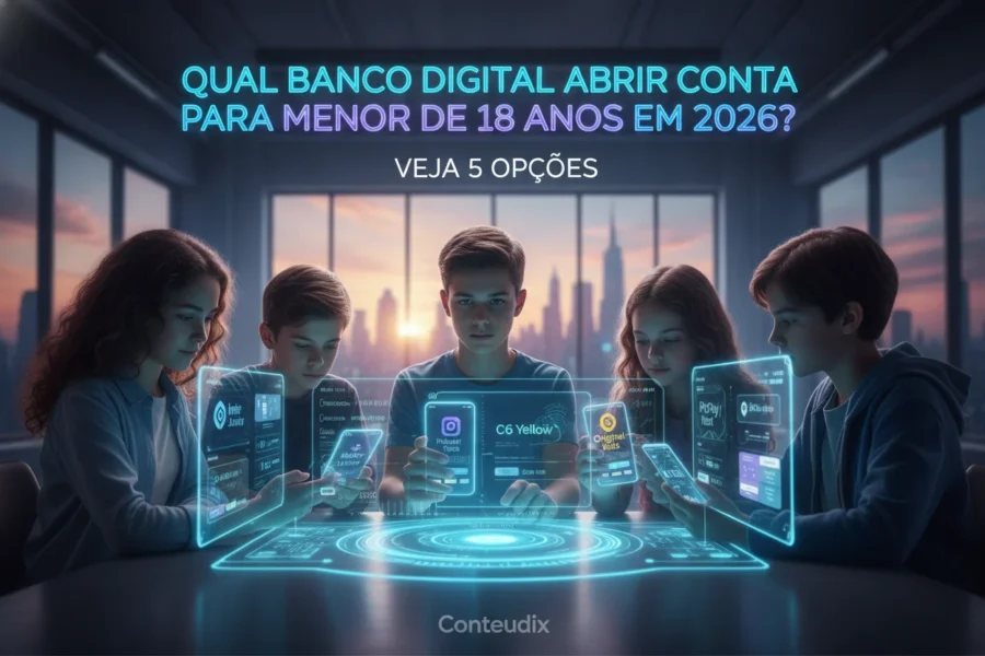 Qual banco digital abrir conta para menor de 18 anos em 2026? Veja 5 opções