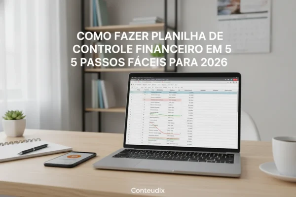 Como fazer planilha de controle financeiro em 5 passos fáceis para 2026