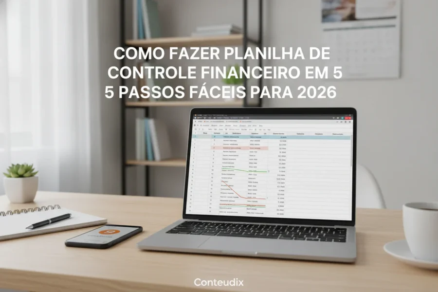 Como fazer planilha de controle financeiro em 5 passos fáceis para 2026