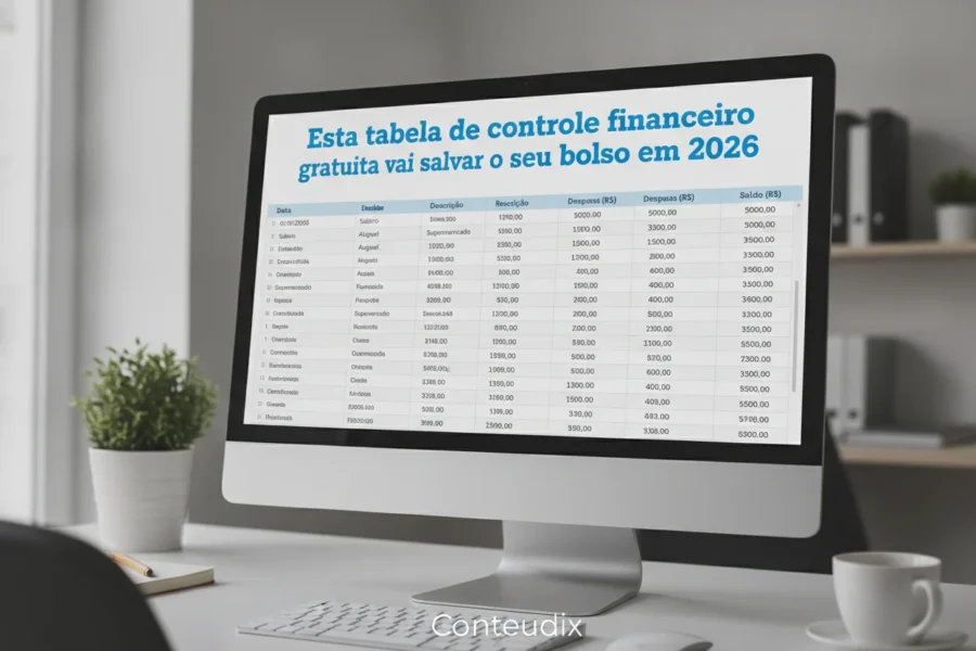 Esta tabela de controle financeiro gratuita vai salvar o seu bolso em 2026